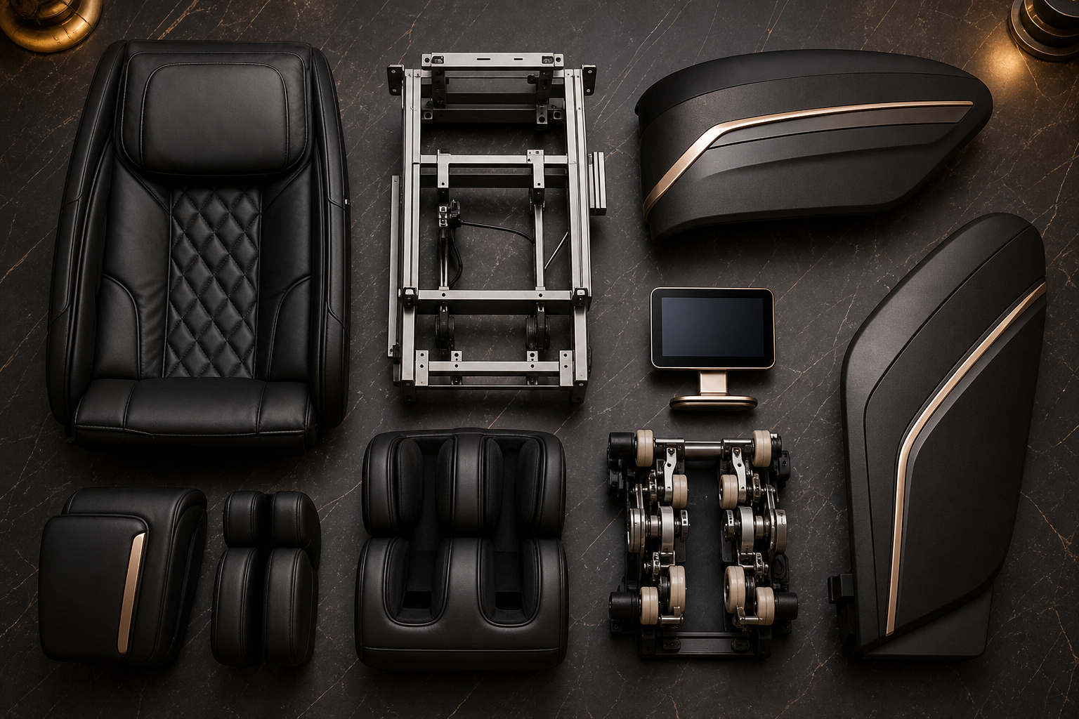 Luxury massage chairs in zero-gravity position